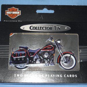 Vintage 1998 Harley Davidson Collector's Tin With 2 Decks of Playing Cards